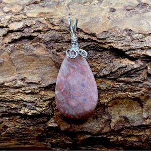 Pink Agate Necklace Pendant